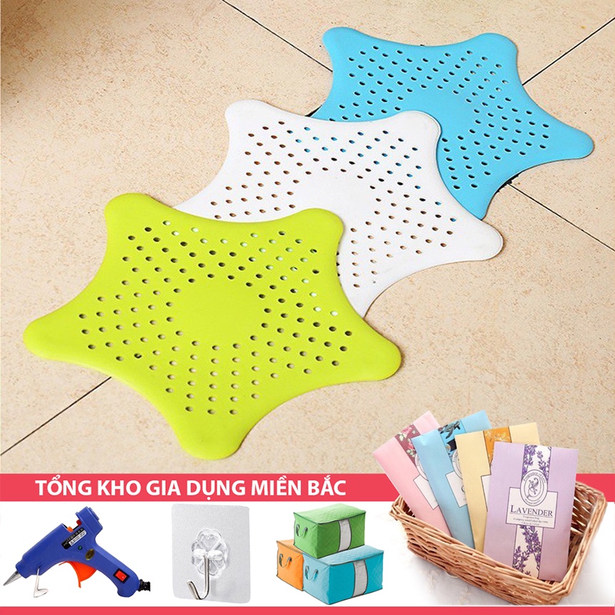 [Tổng Kho Sỉ] Miếng Lót Chặn Lọc Rác Bồn Rửa Bát Kiểu NGÔI SAO - Nắp Silicon Chặn Lông Tóc Bồn Tắm, Rửa Mặt