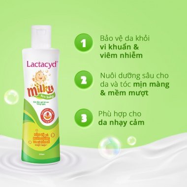 Sữa Tắm Gội Cho Bé Lactacyd Milky, BB Mini  Dung Tích 60ml giúp Giảm Hăm Tã và Rôm Sảy