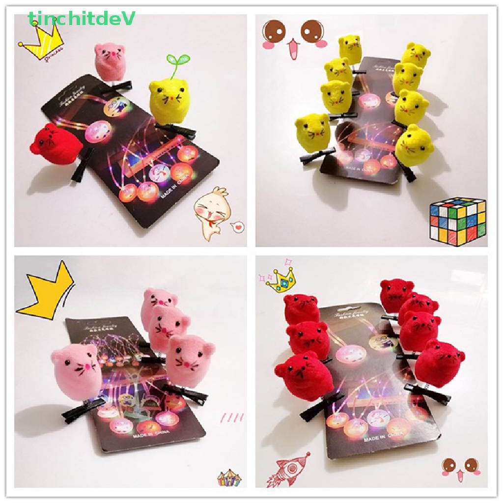 Set 4 Kẹp Tóc Hình Chuột Hoạt Hình Dễ Thương Cho Bé