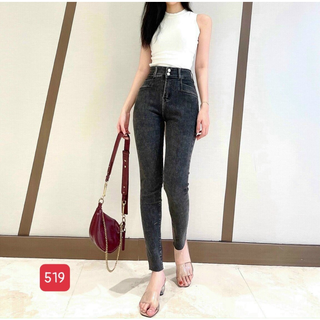 Quần Jean Nữ Lưng Cao Hàn Quốc, Quần bò nữ bao đẹp y hình thời trang nhất 2021 (nhiều mẫu) A-T Fashion - QJN604