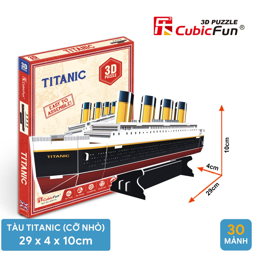 Mô hình lắp ghép 3D Cubic Fun - Tàu Titanic