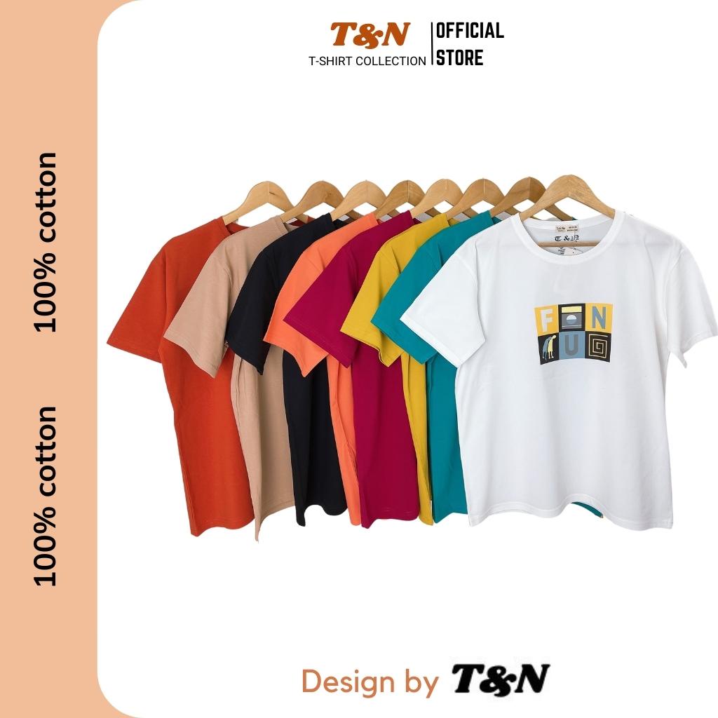 Áo thun nữ form rộng tay ngắn cổ tròn T&amp;N TSHIRT COLLECTION in hình độc đáo cá tính cá tính, vải Cotton 100%, A046651