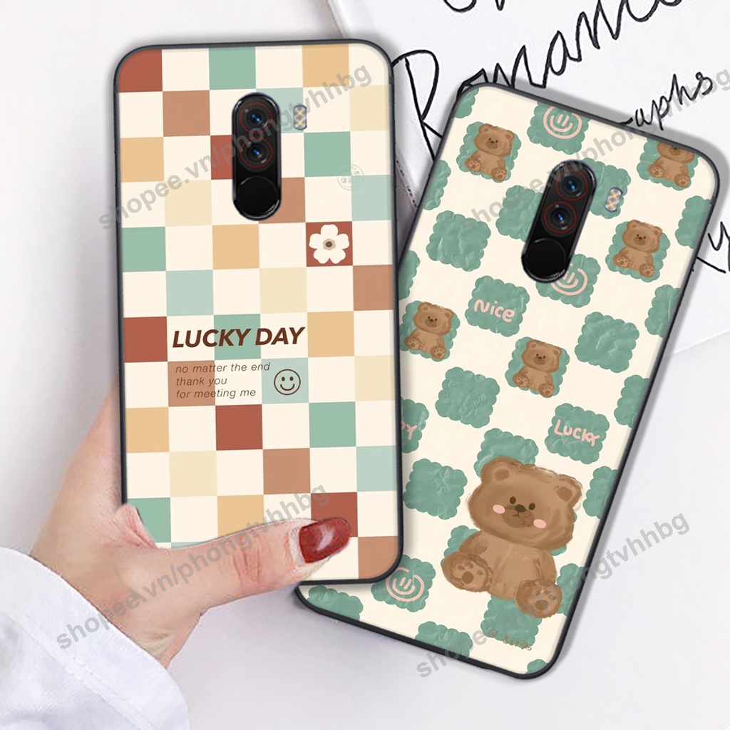 ỐP LƯNG XIAOMI POCOPHONE F1 mẫu trái tim gấu cute cực đẹp