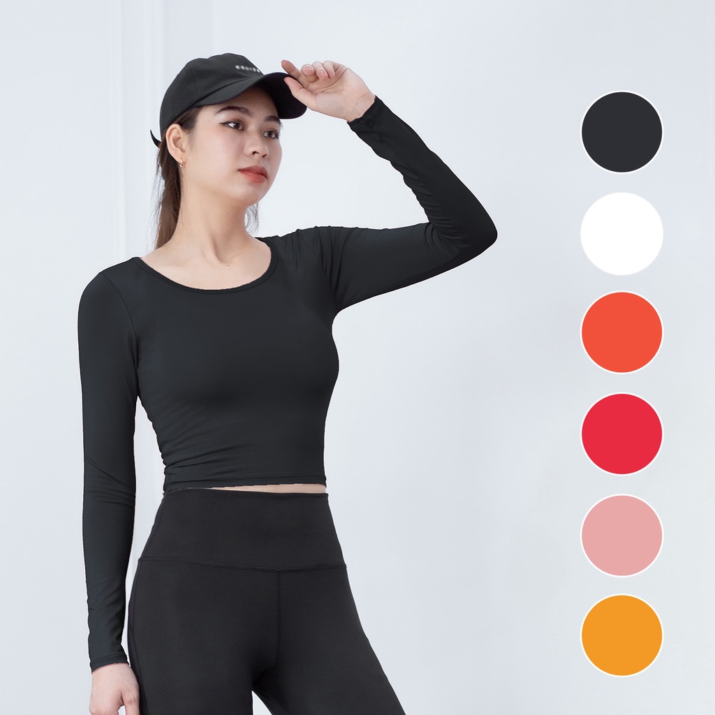 Áo thể thao Gladimax Croptop Dài Tay hỗ trợ tập luyện yoga, gym,... hiệu quả