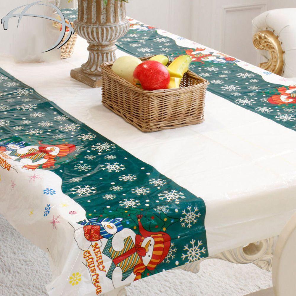 YEW Khăn Trải Bàn Họa Tiết Người Tuyết Phong Cách Giáng Sinh 110 * 180cm Độc Đáo