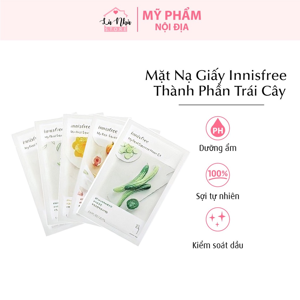 Mặt Nạ Giấy Innisfree Dưỡng Ẩm Kiểm Soát Dầu Thành Phần Trái Cây