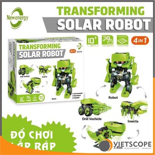 Bộ lắp ráp Transforming Solar Robot 4 in 1 dùng năng lượng mặt trời
