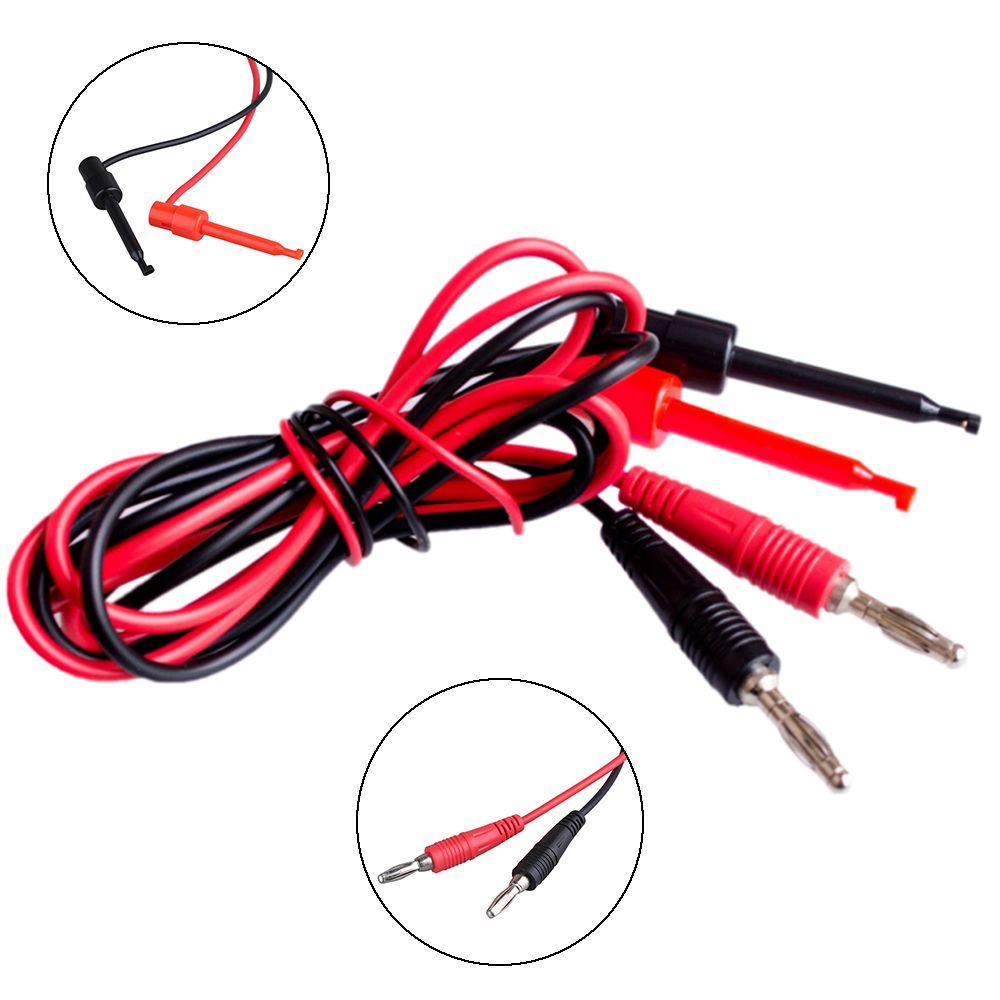 AUGUSTINA Universal For Multimeter Tester Connector Cable Leads Cable Clip Banana Plug Digital Multimeter Test Hook Lead Cable Probe/Multicolor