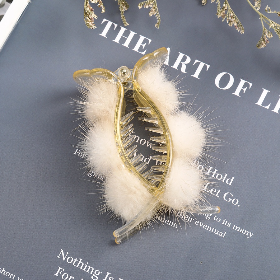 Kẹp tóc vải lông chống trượt phong cách Hàn Quốc dễ thương cho nữ