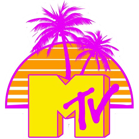 Hình dán STICKER LOGO MTV, dán xe, dán máy tính pc, sticker laptop
