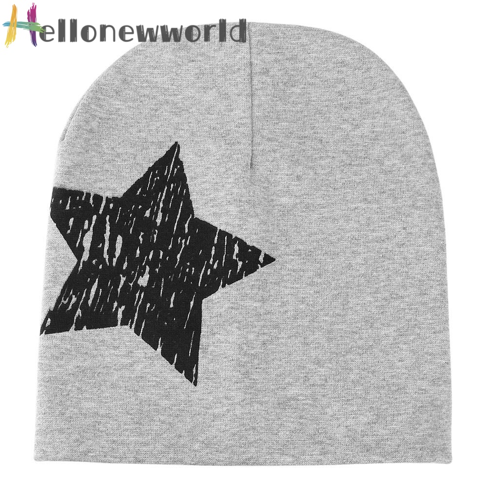 Mũ beanie mềm in họa tiết ngôi sao thời trang thu đông cho bé