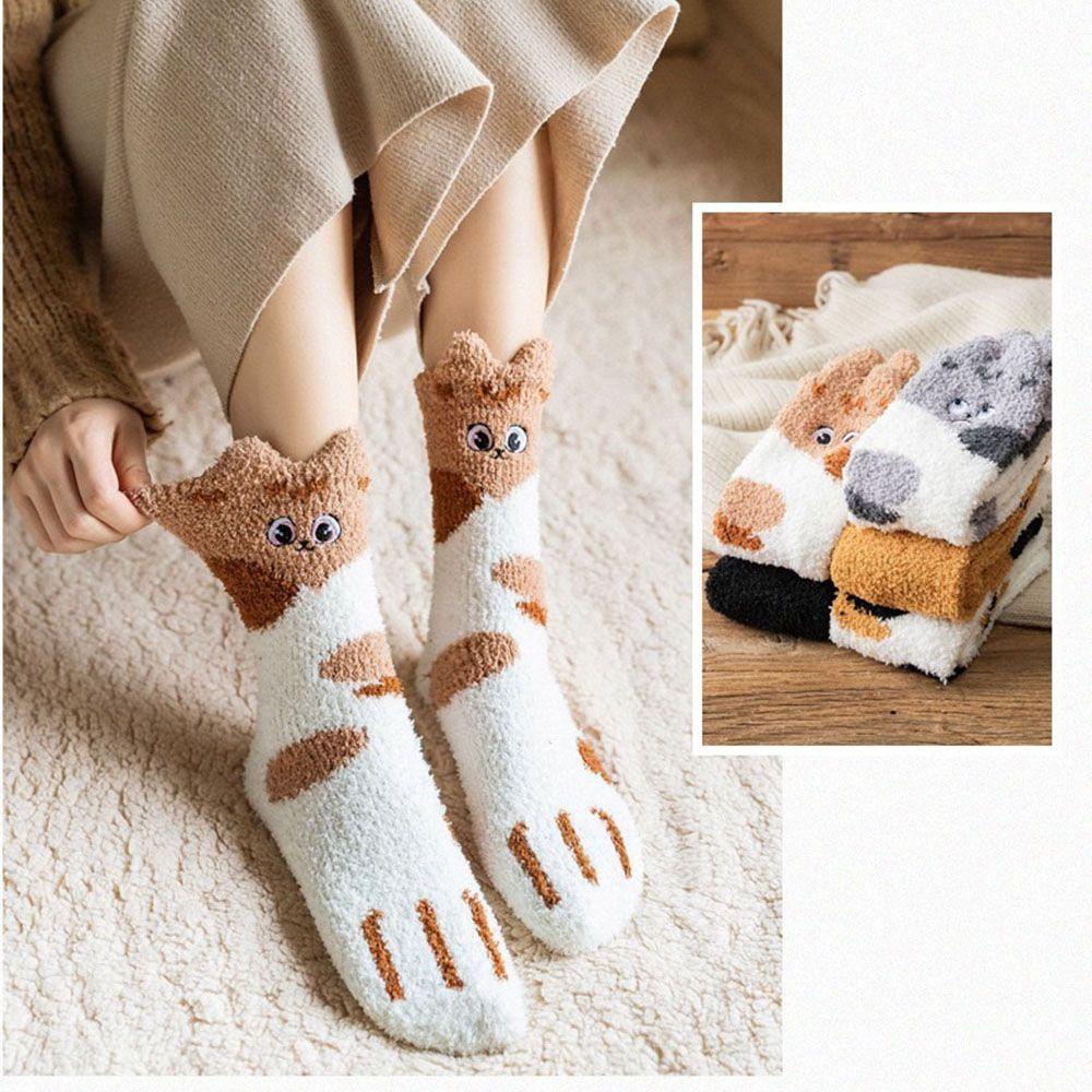 Vớ Ngủ Vải Nhung San Hô Mềm Mại Dày Dặn Ấm Áp