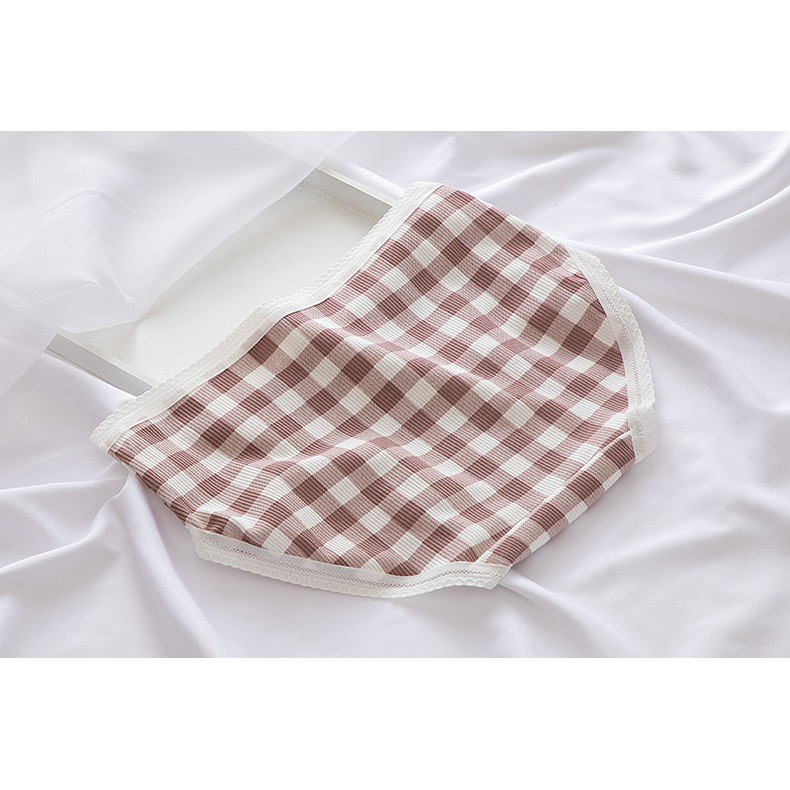 Quần Lót Nữ Cotton Viền Ren Họa Tiết Kẻ Caro Kháng Khuẩn P478 | WebRaoVat - webraovat.net.vn