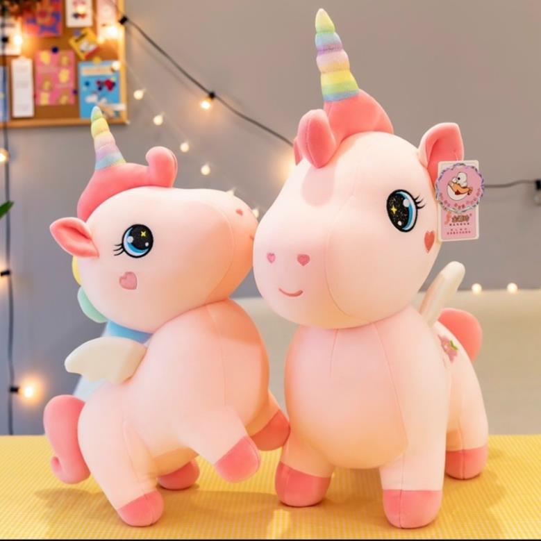 Gấu bông unicorn ⚡RẺ VÔ ĐỊCH⚡ gối ôm Ngựa kỳ lân ,ngựa pony một sừng vải nhung co dãn 4 chiều siêu mềm mịn