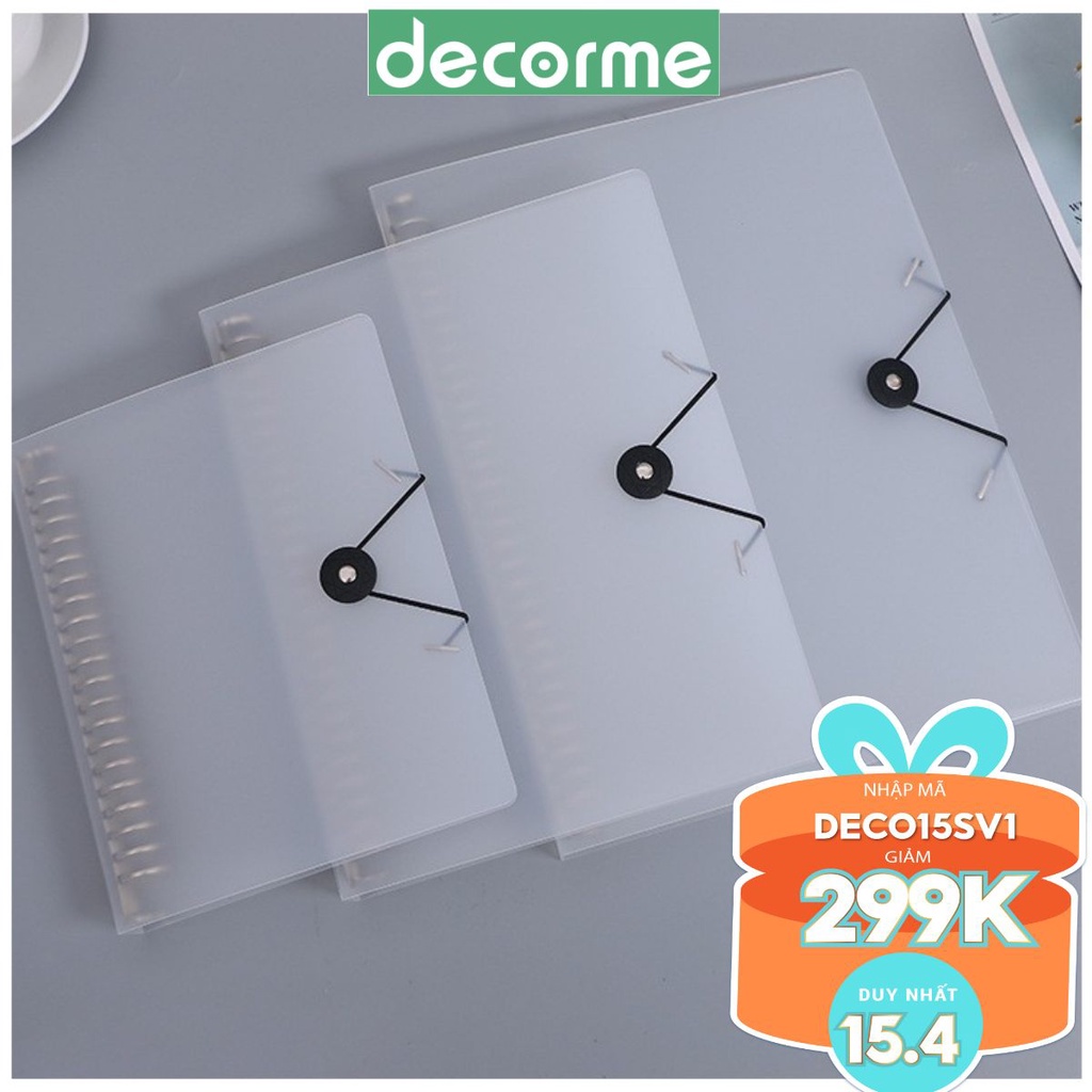 Bìa sổ còng A4 B5 A5 30 26 20 lỗ DecorMe binder còng sắt bìa nhựa mềm khóa tròn