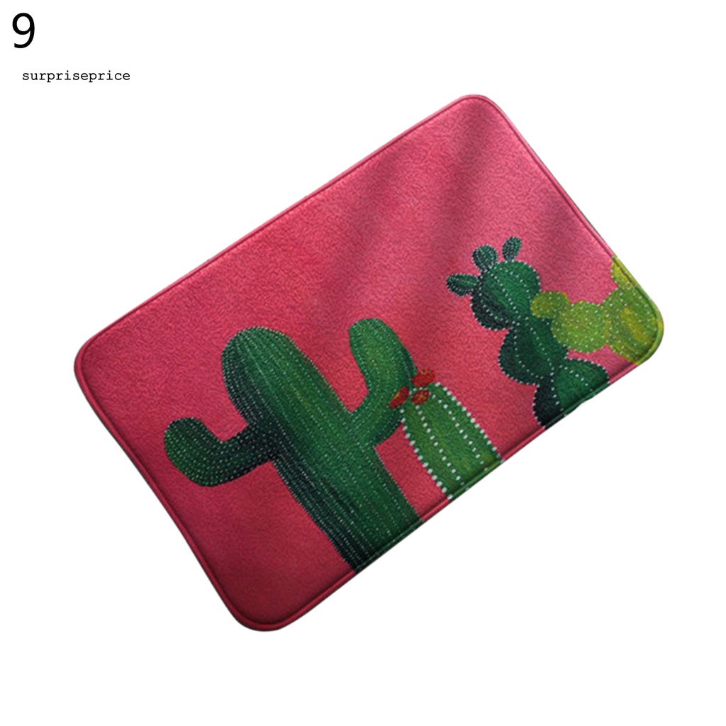 Thảm lót cửa chùi chân siêu nhẹ in hình cây xương rồng trang trí phòng tiện dụng