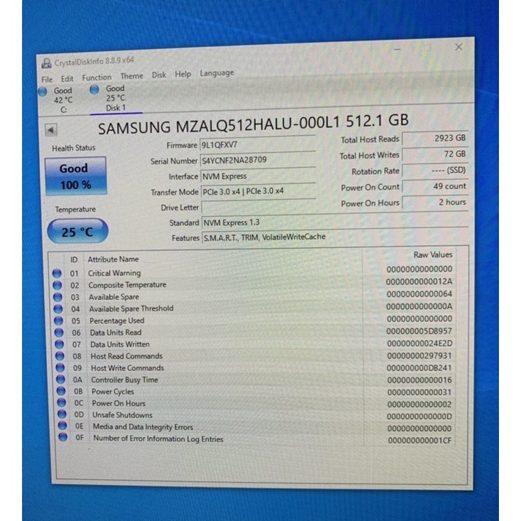SSD samsung PM991 512GB giao tiếp M2 PCIE - size 2242