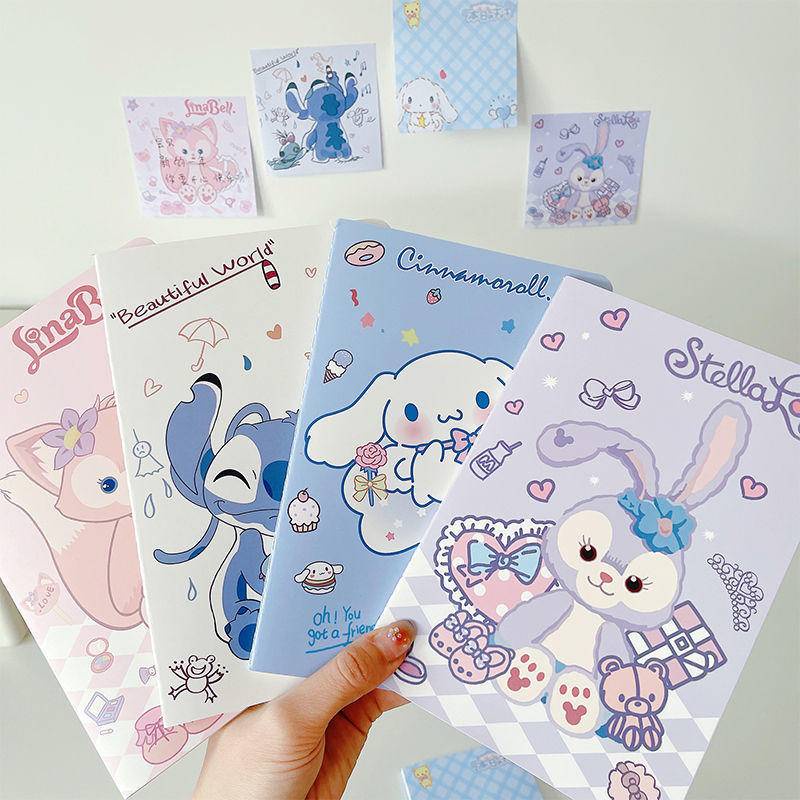 ⭐ iLado ⭐  sổ tay A5 linabell stitch tài khoản tay sáng tạo dễ thương vở kẻ ngang sổ ghi chép stellalou cinnamoroll notebook sổ ghi chép ngang sổ lò xo kẻ ngang marker học văn phòng phẩm sổ ghi chú sticker sổ ghi chú mini