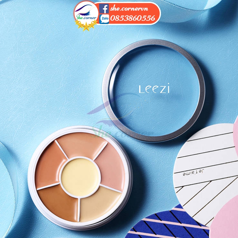 Bảng che khuyết điểm 6 màu LEEZI 5316 dạng kem che quầng thâm, vết mụn lâu trôi 14g | BigBuy360 - bigbuy360.vn