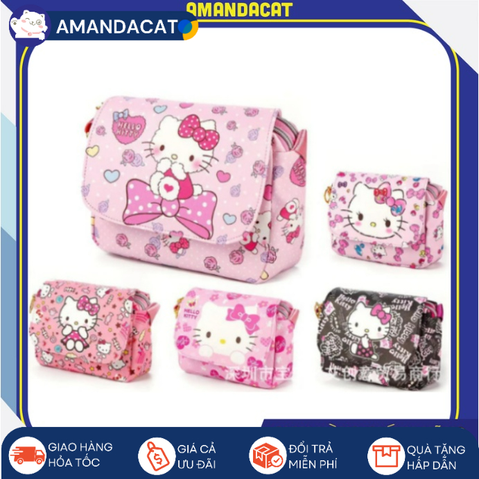 Chính Hãng Túi Xách Đeo Vai Hello Kitty cho Bé phong cách Hàn Quốc Không Thấm Nước
