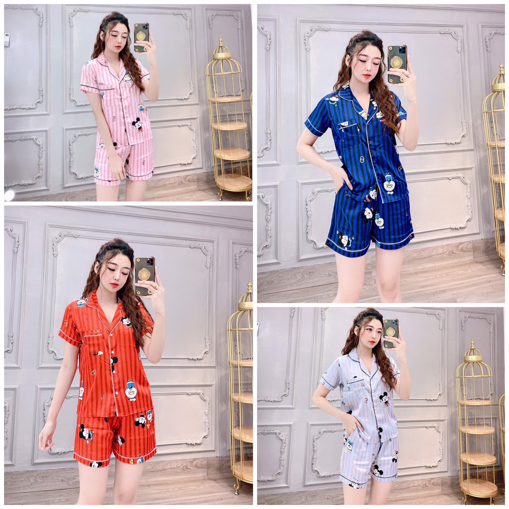 đồ bộ đùi satin pijama