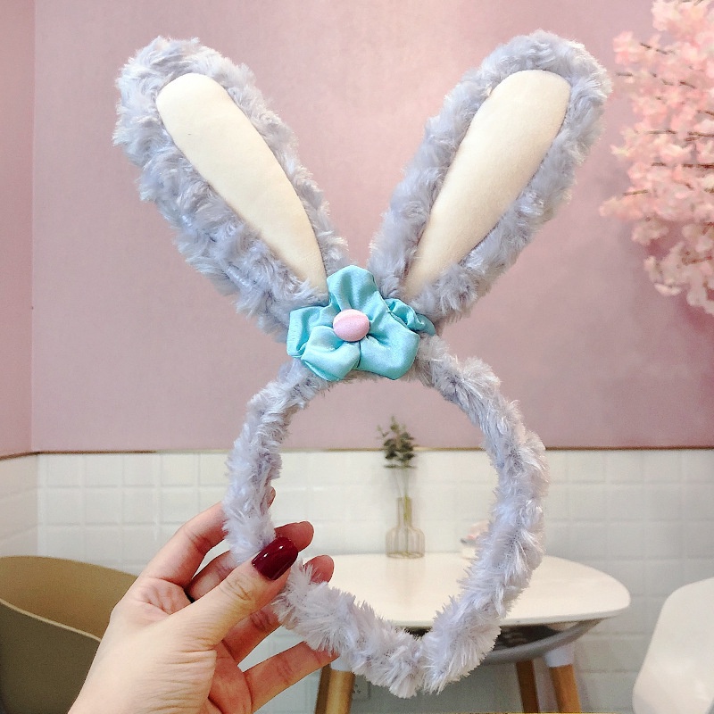 Cài tóc/ Dây buộc tóc/ Kẹp tóc phối hình thỏ hoạt hình nhồi bông ba chiều đáng yêu