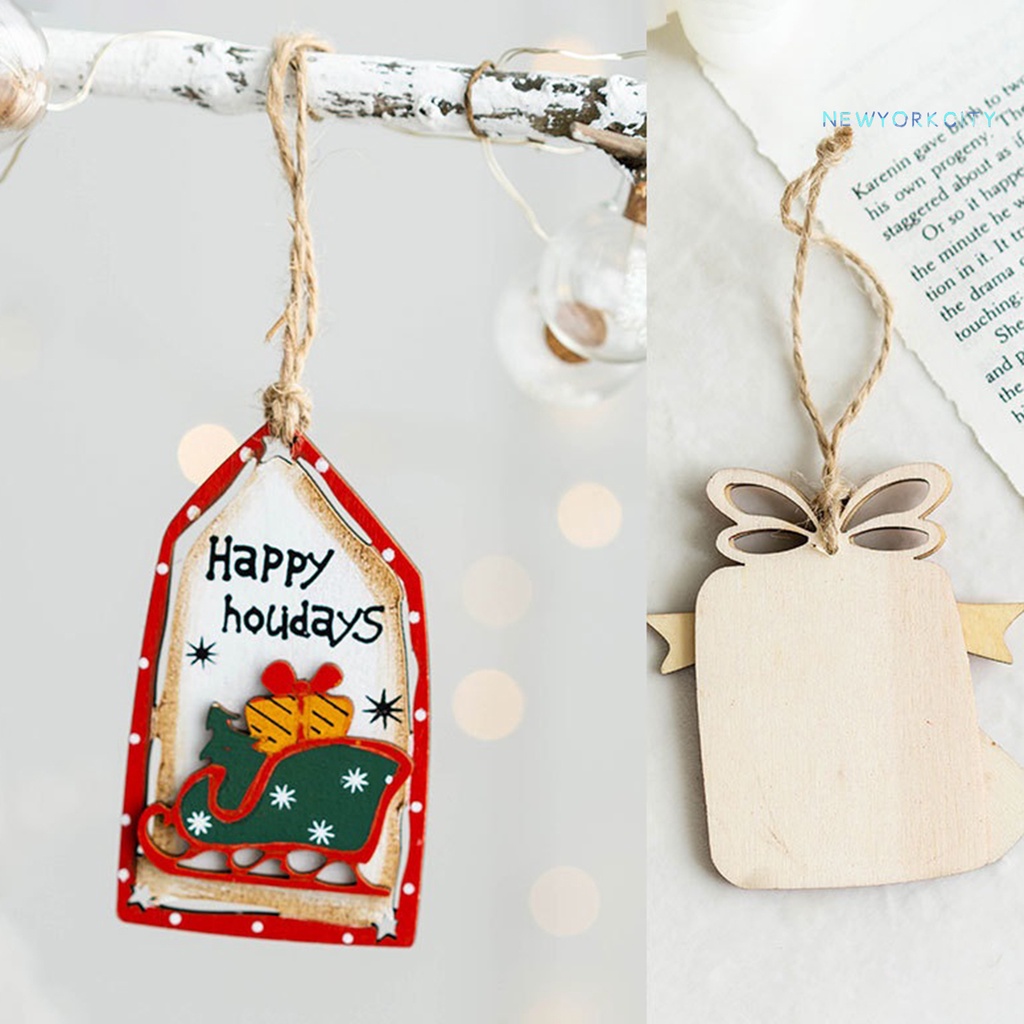 Phụ Kiện Treo Trang Trí Giáng Sinh Bằng Gỗ Tinh Tế Dễ Thương