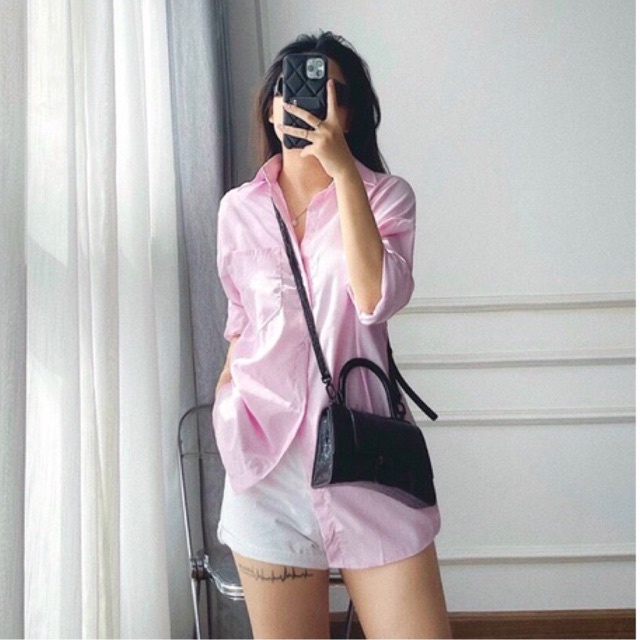 ÁO SƠ MI KẺ HỒNG