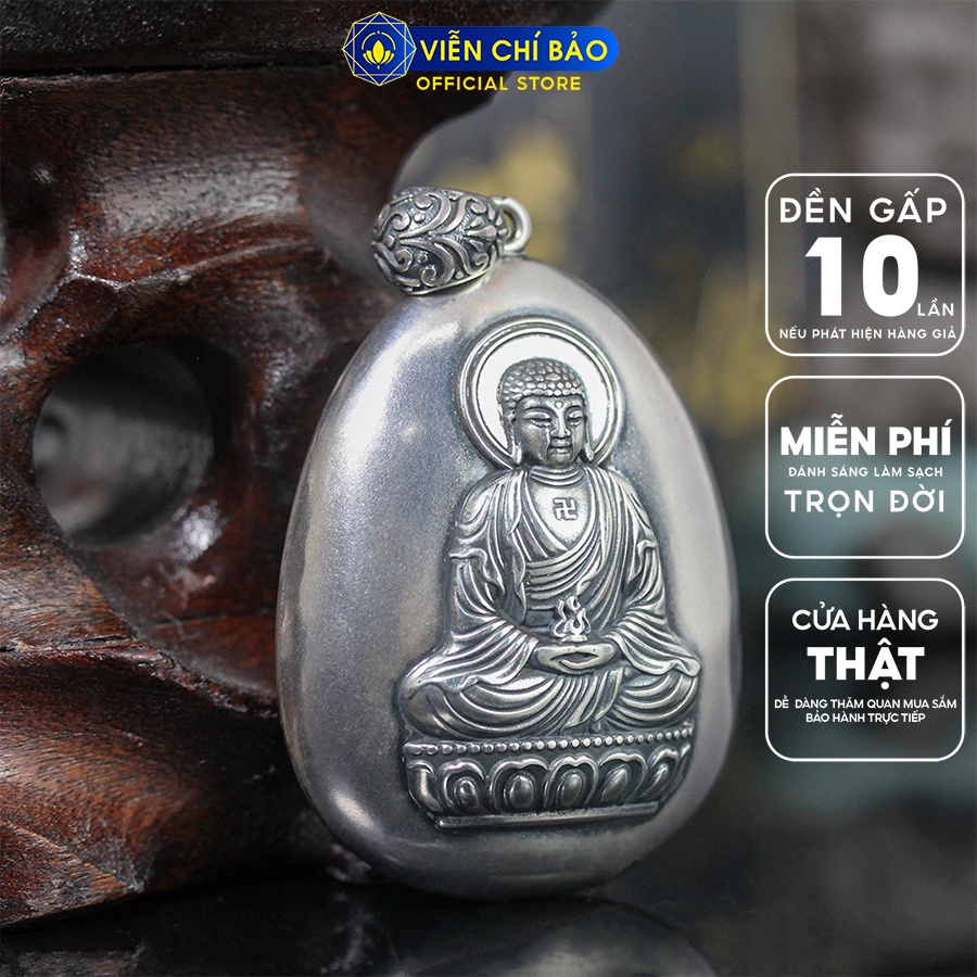 Mặt dây chuyền bạc nam phật bản mệnh chất liệu bạc Thái 925 thời trang phụ kiện trang sức Viễn Chí Bảo M100329 M100327