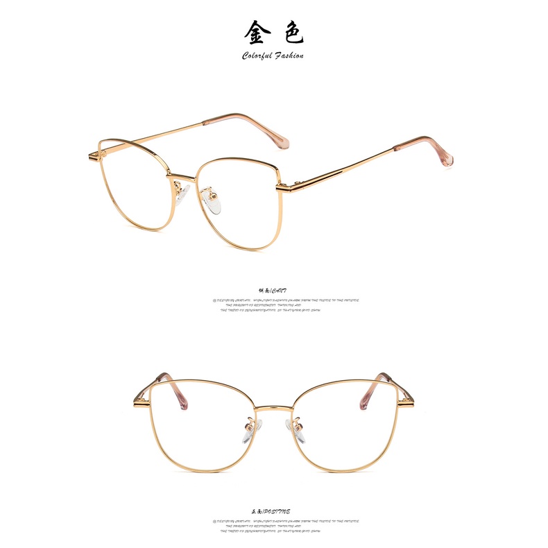 Kính Mát Mắt Mèo Nữ Gọng Kim Loại Chống Bức Xạ