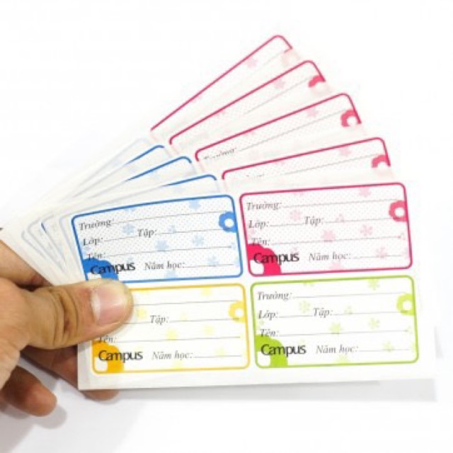 Nhãn vở Campus Flower - bịch 20 cái
