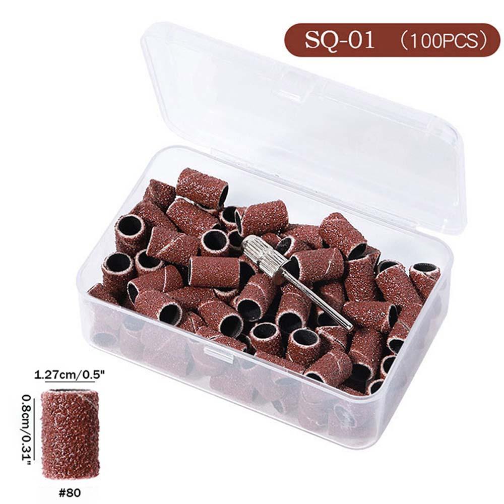 Set 100 Dải Giấy Nhám 80 &quot;120&quot; 180 &quot;Thay Thế Cho Máy Đánh Bóng Móng Tay