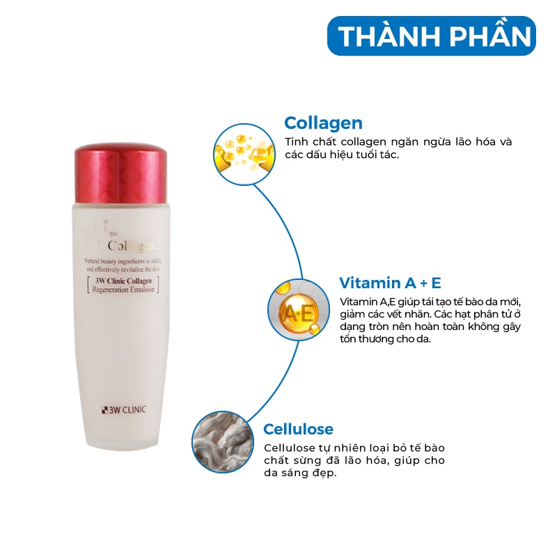 Sữa dưỡng da săn chắc chống lão hóa chiết xuất từ Collagen 3W Clinic Hàn Quốc 150ml