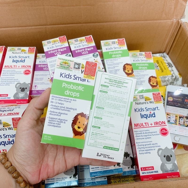 Combo 3 Siro Uống Nature's Way Kids Smart Drops, Infant Drops Bổ Sung Vitamin, Phát Triển Não Bộ Cho Bé