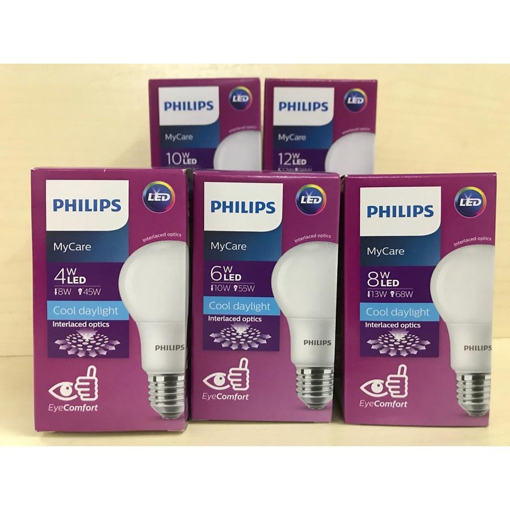 Bóng đèn Led Bulb Philips My Care E27 - 4W 6W 8W 10W 12W: Chính hãng, bảo hành 2 năm đổi mới