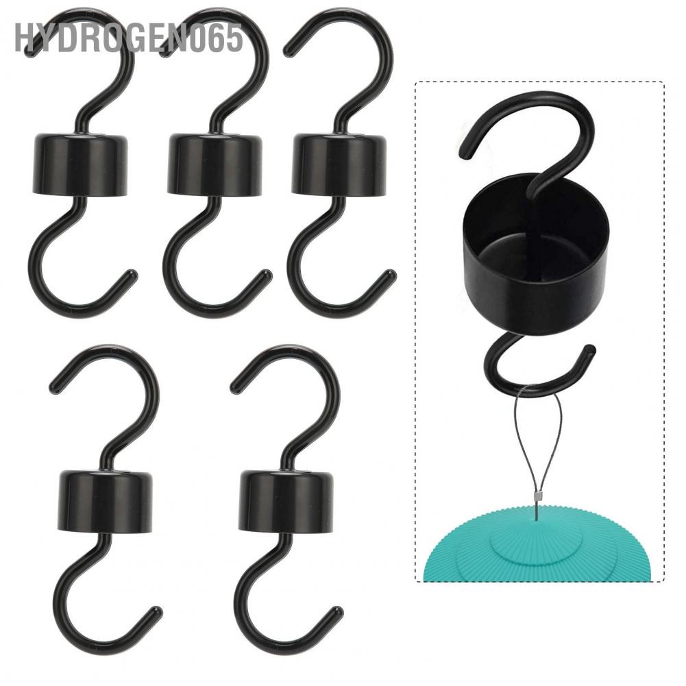 Hydrogen065 5Pcs Bird Feeder Hooks Black ABS Sturdy Easy Install Beautiful Ant Prevention for Garden