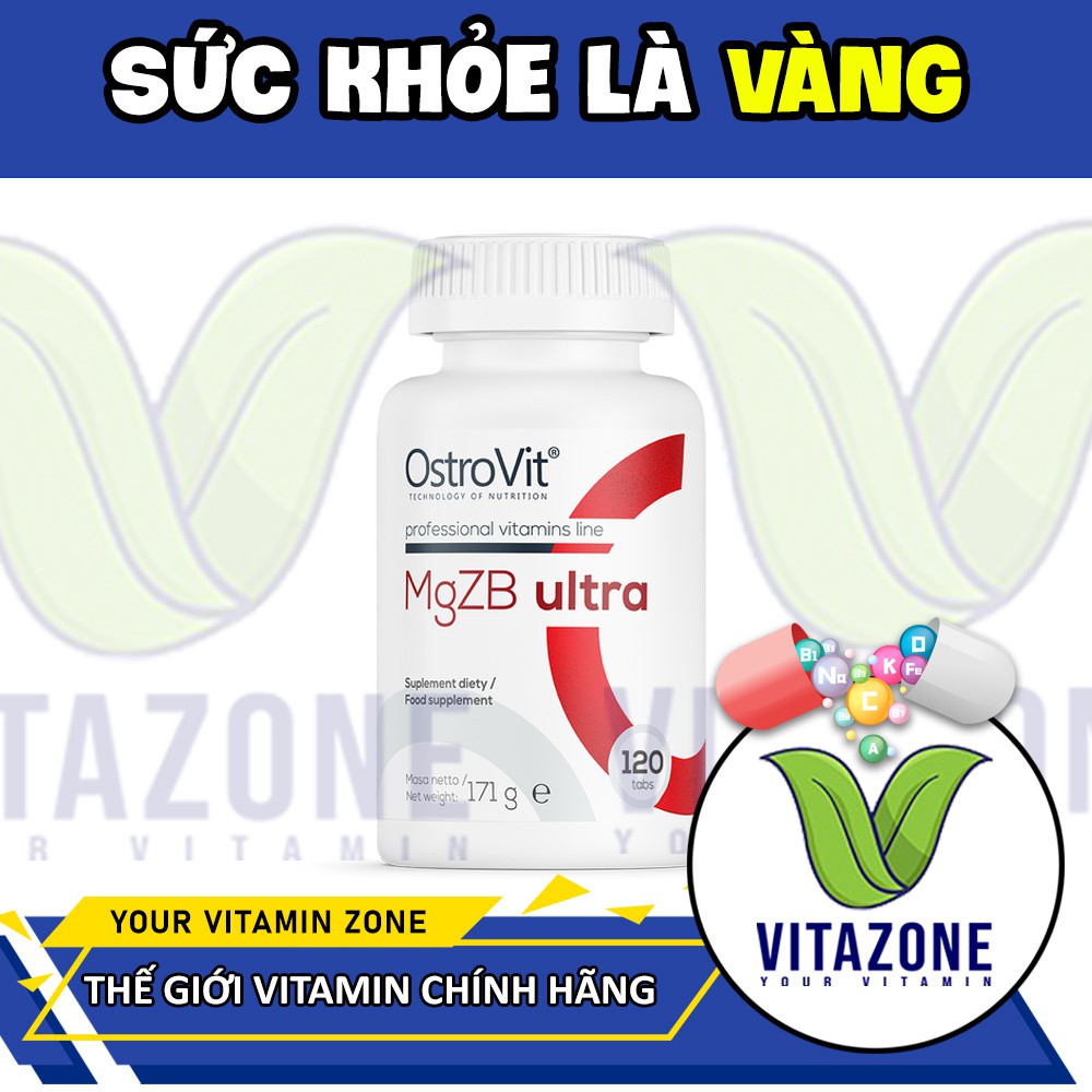 Ostrovit MgZb Ultra - Tăng Cường Sức Khỏe Nam Giới ZMA - 120 Viên