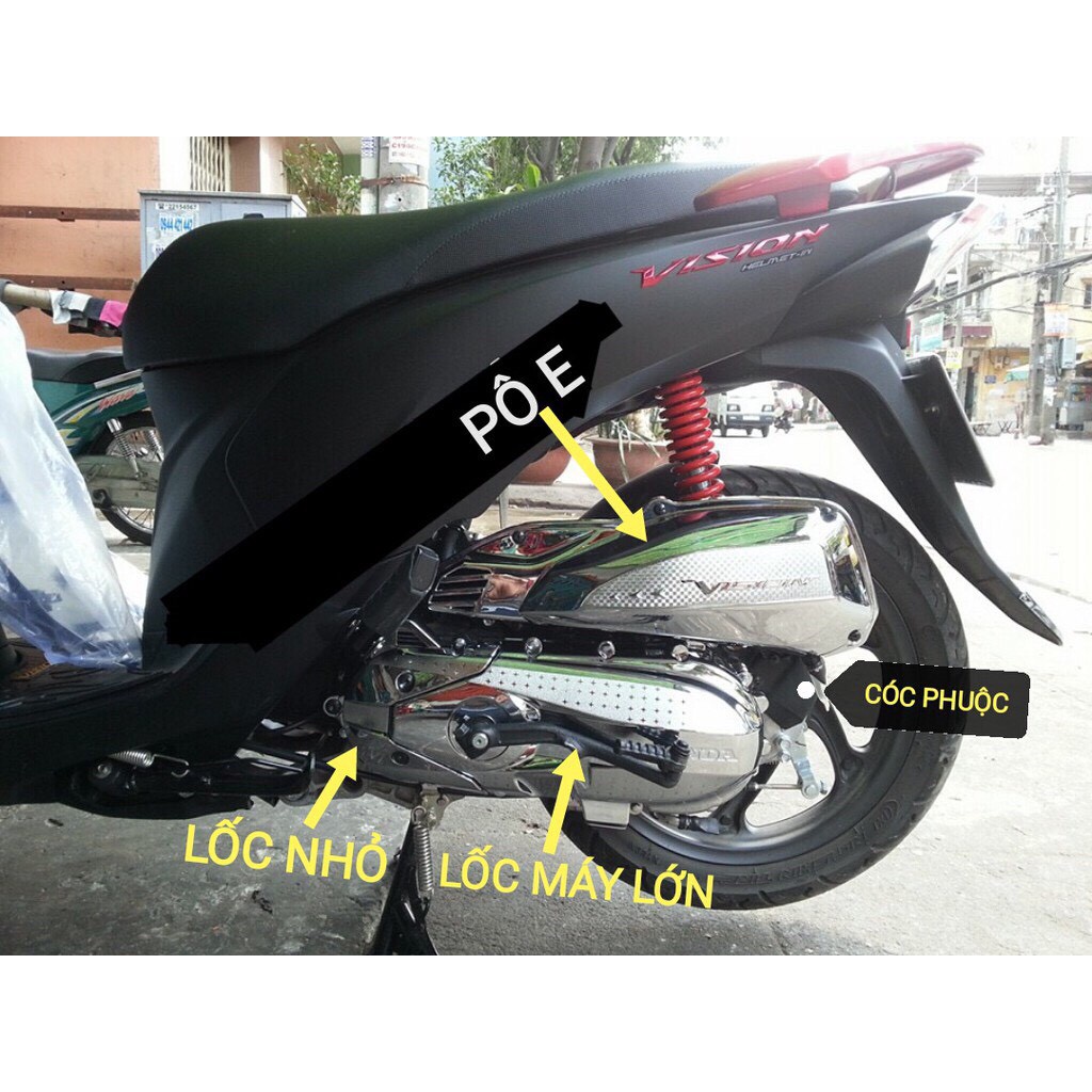 Ốp pô e Vision 2014, 2015, 2016, 2017, 2018, 2019, 2020 Crom trang trí