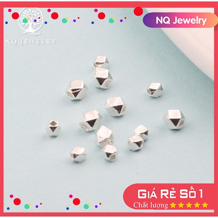 Charm bạc bi vuông mài giác - NQ Jewelry