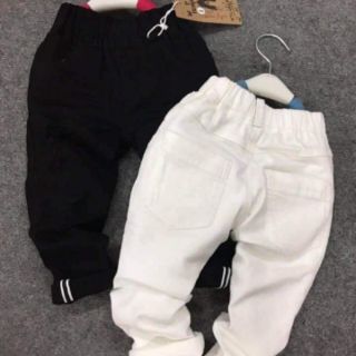 Quần kaki trắng đen rách cho bé