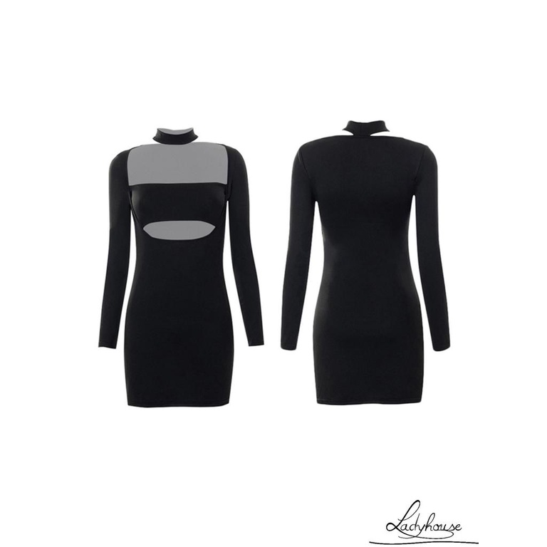 Đầm Dài Tay Cổ Vuông Màu Trơn Thiết Kế Ôm Sát Tôn Dáng Thời Trang Dành Cho Nữ