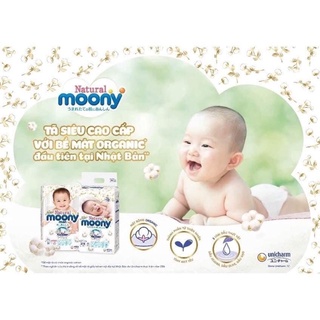 Bỉm MOONY NATURAL [MẪU MỚI] dán NBdasn63/S58/M46/L38-quầnM46/L36/XL32
