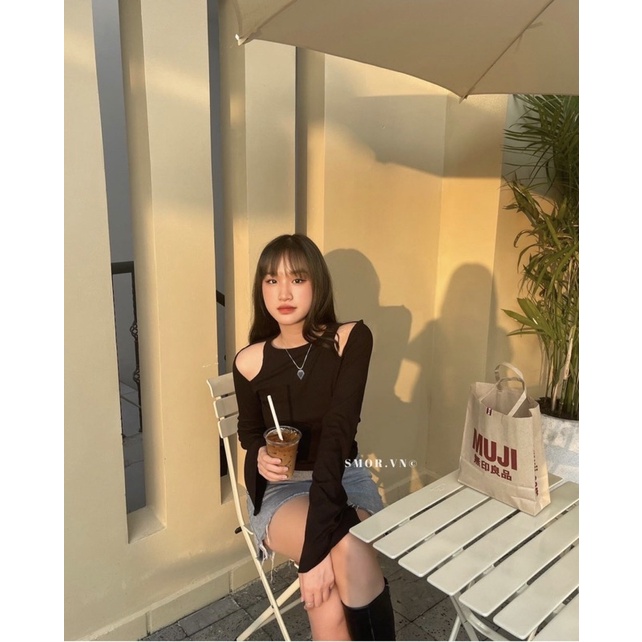 Áo Thun Kiểu Tay Dài Xẻ Phong Cách Trendy A77