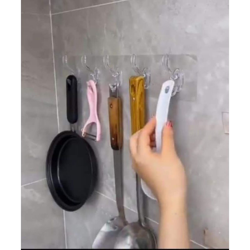 Móc dán tường 6 móc pha lê 35x6.3cm,,,