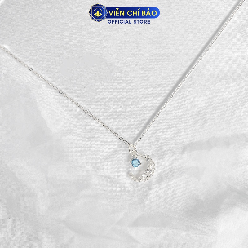 Dây chuyền bạc nữ mặt trăng khuyết đính đá chất liệu nữ bạc 925 thời trang phụ kiện trang sức nữ Viễn Chí Bảo D400338