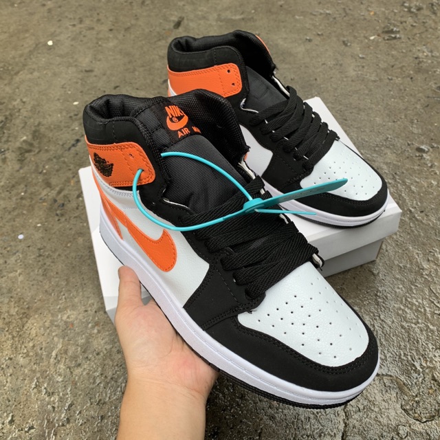 ( Tag+Bill+Fullbox) Giày AIR JORDAN 1 High Retro Cao Cổ Đen Cam Chất Đẹp Giá Rẻ [Freeship]