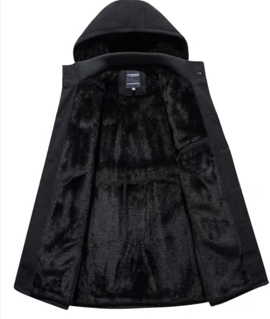 Áo Dạ Mangto Lót Nhung Mũ Tháo Rời