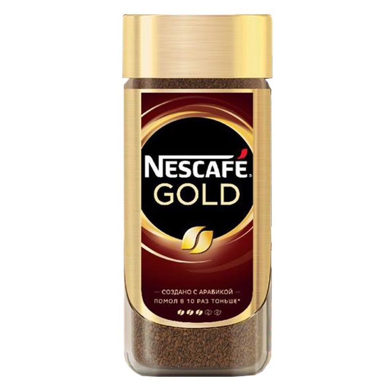 RNhập khẩu từ Nga Nestle Gold cà phê nguyên chất hòa tan đông khô bột đen tinh khiết nắp vàng chai thủy