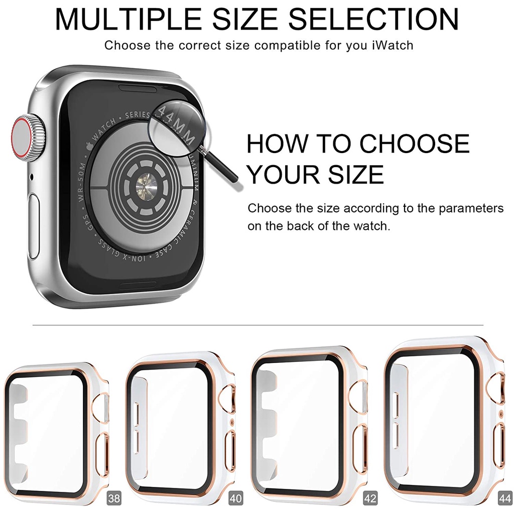 Ốp Bảo Vệ Viền Apple Watch Series 7 / 6 / SE / 5 / 4 / 3 / 2 / 1 Đủ Size 38mm / 40mm / 41mm / 42mm / 44mm / 45mm