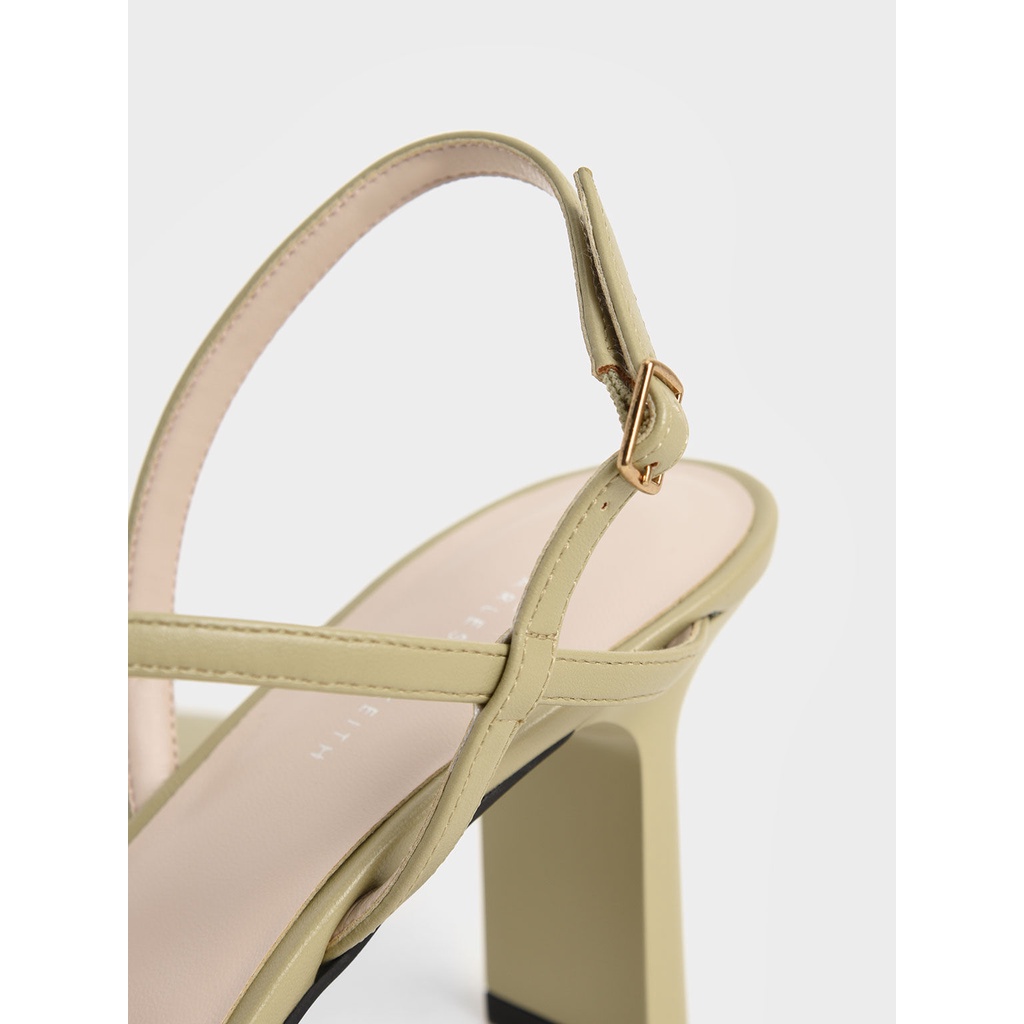 Giày sandal nữ cao gót 7 phân xích vàng Charles & Keith | Auth - Sing - Ảnh thật